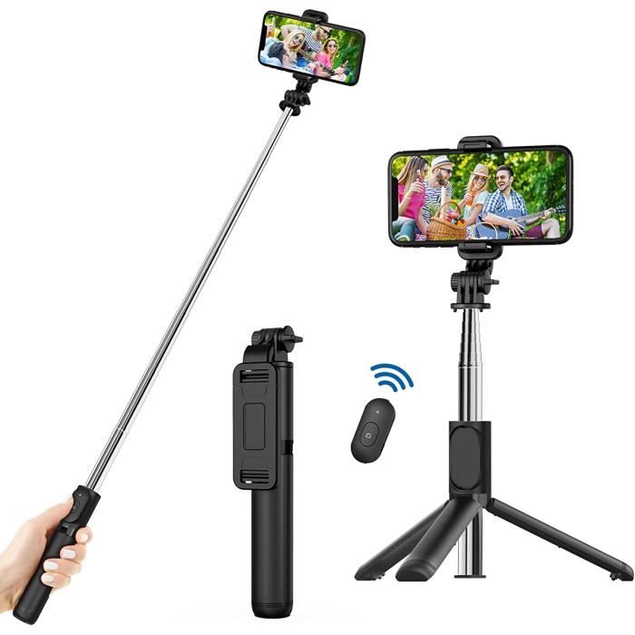 Perche Selfie Bluetooth avec Télécommande détachable Trepied Extensible Téléscopique pour iPhone Samsung Xiaomi Huawei Phonillico®