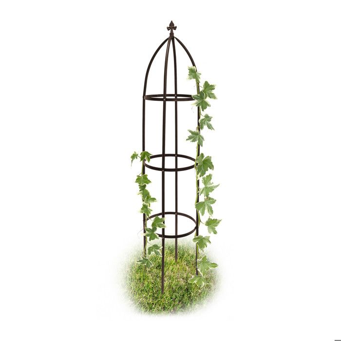 Relaxdays Arceau de jardin arche rosiers plantes grimpantes pergola Obélisque de jardin support tuteur métal colonne pour plantes