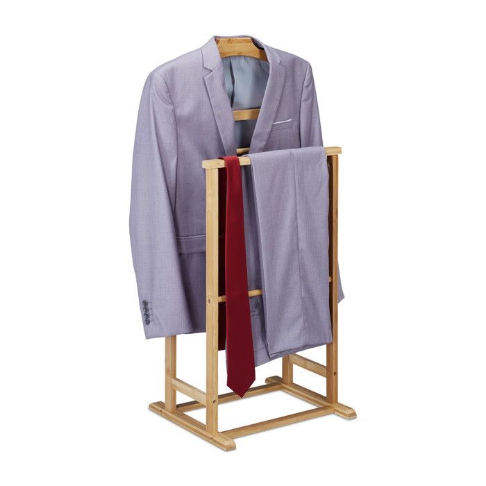 Relaxdays Valet de chambre porte vêtements en bambou femme et homme vestiaire HxLxP: 98 5 x 47 x 36 cm naturel Relaxdays Valet de chambre porte vêtements en bambou femme et homme vestiaire HxLxP: 98 5 x 47 x 36 cm naturel
