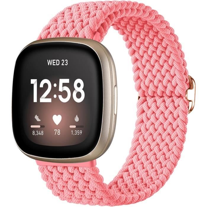 Cinturino Elastico In Tessuto Per Fitbit Versa 4 / Sense 2 / Versa 3 – Morbido, Floreale E Traspirante (Taglie S E L) - 2