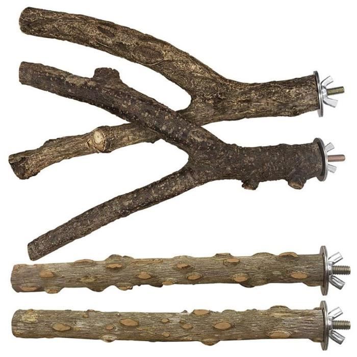 Meilleurs prix pour Shipenophy jouet de perche Shipenophy Fournitures pour oiseaux Perchoir à oiseaux en bois, 4 jardin anti-oiseaux Couleur du bois