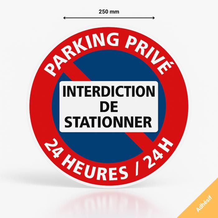 Panneau Interdiction de stationner Parking privé - 230 mm, Aluminium