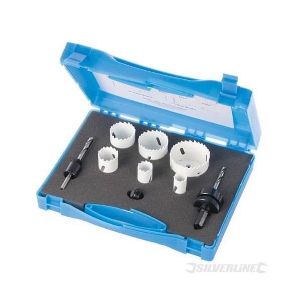 Silverline Kit plombier scies-cloches - 9 pces - 19-57 mm - Bi-métal - Dents HSS trempées - vue 2