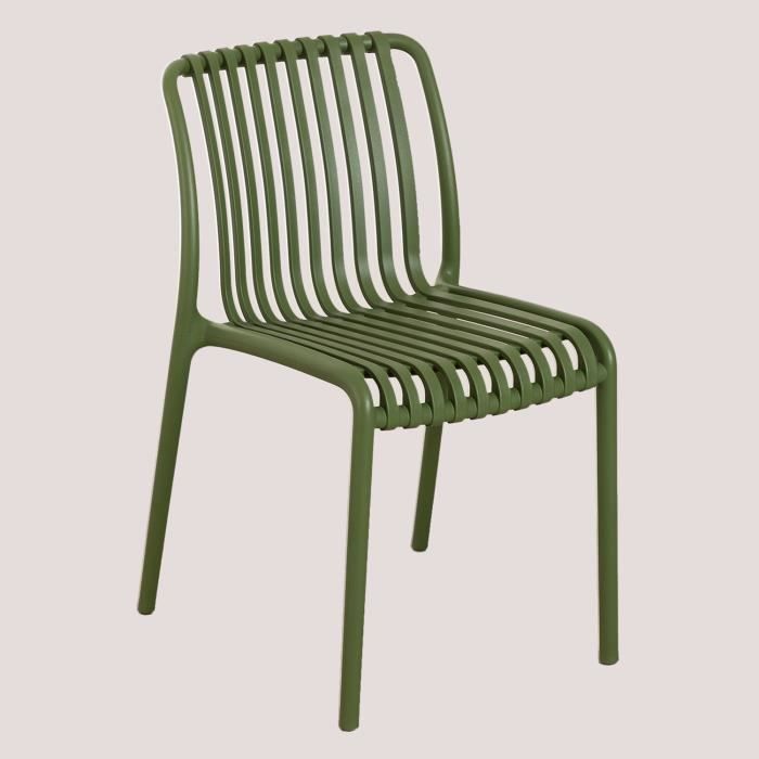 Lot de 2 Chaises de Jardin Empilables Wendell SKLUM Vert Militaire Ergonomique et