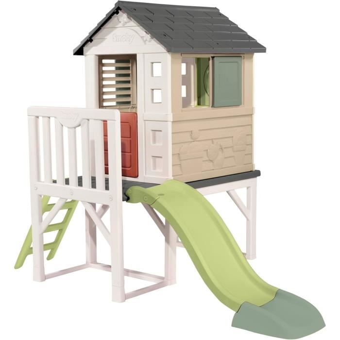 Smoby+Life+-+Maison+Pilotis+avec+toboggan+-+Nouveau+colori+-+Plateforme+70cm+-+Anti-UV+-+Fabrique+en+France