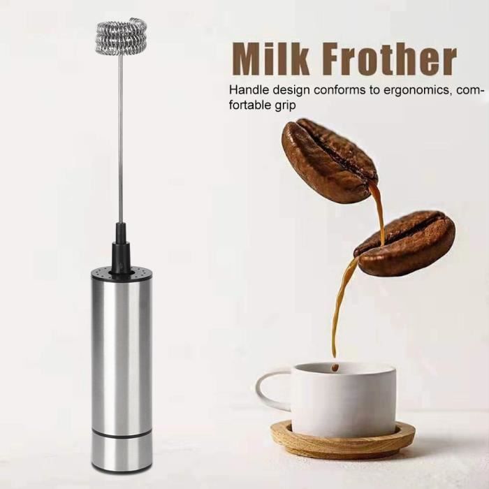 Fouet à Lait Cappuccino Mousseur à Lait électrique VINAK - Mélangeur Inox, Piles, Pour Latte, Cappuccino, Chocolat Fouet à Lait Cappuccino Mousseur à Lait électrique VINAK - Mélangeur Inox, Piles, Pour Latte, Cappuccino, Chocolat