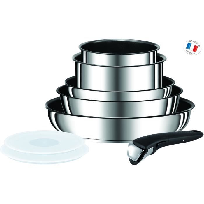 Set de poêles et casseroles Tefal Essential B3099002 8 pièces Noir