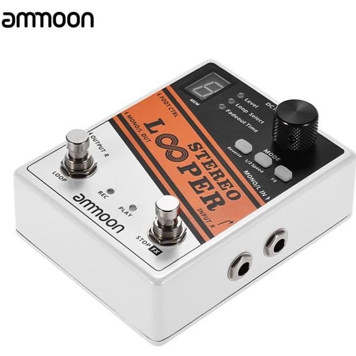 Ammoon STEREO LOOPER Pédale d’effet guitare Loop Record 10 boucles
