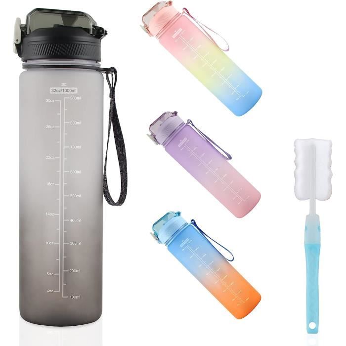 Gourde de sport 1 L anti-fuite - Portable - En plastique - Pour vélo Gourde de sport 1 L anti-fuite - Portable - En plastique - Pour vélo