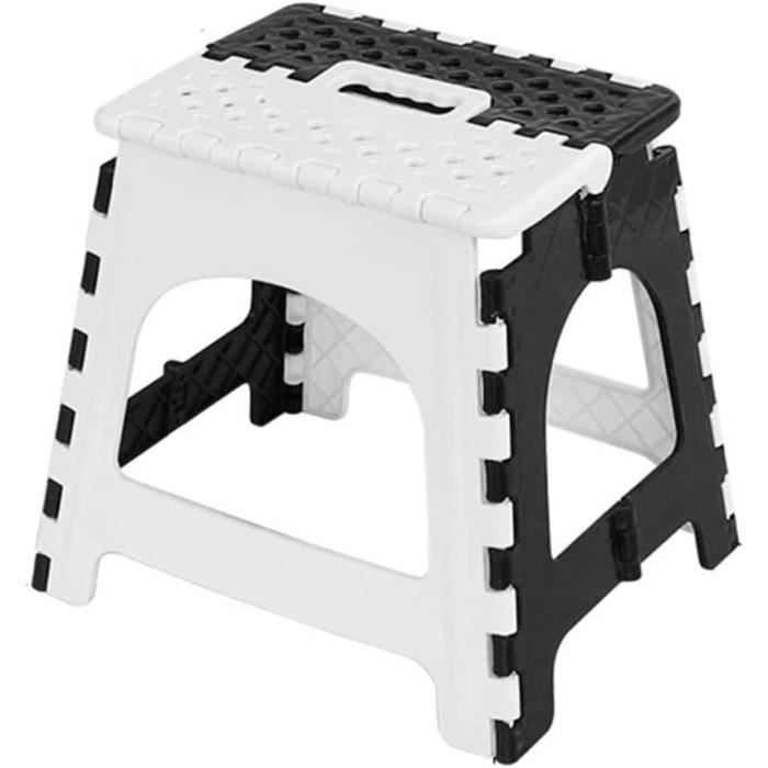 Tabouret Pliant Enfant Blanc - Capacité 68kg, Antidérapant, Léger, Pour Salle De Bain, Cuisine, Camping - 6