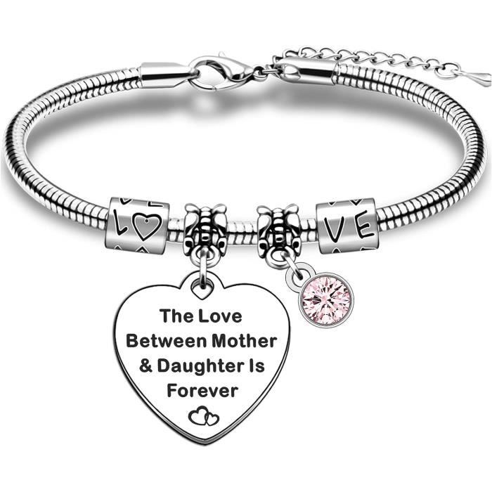 FGHJK Bracciale Madre E Figlia: Gioiello Regolabile Con Ciondolo In Acciaio Inox, Regalo Per Festa Della Mamma E Compleanno - 4