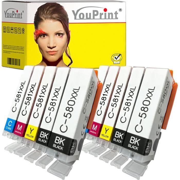 Lot De Cartouches D'encre Compatibles Canon PIXMA MP 540 - Modèles PGI520 CLI521 - 5 Couleurs - Neuf