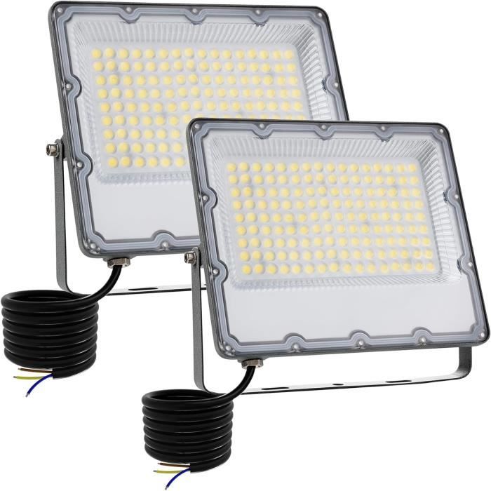 Lot De 5 Projecteurs LED 100W Extérieur Super Puissants - Blanc Froid 6500K, IP66 Étanche, Spot Lumineux Pour Jardin, Garage, Stade, Entrepôt Et Atelier