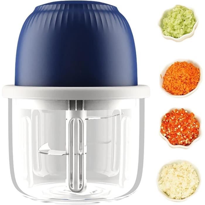 Hachoir Électrique à Ail & Oignon - Multifonction, Sans Fil, Sécurisé - Découpe En 10 Secondes Pour Cuisine Rapide - 8
