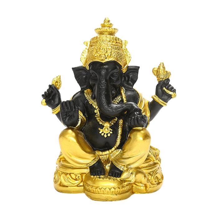 Statuette Ganesh En Résine Bleu - Statue Éléphant Hindou 14x8x7cm - Décoration Maison