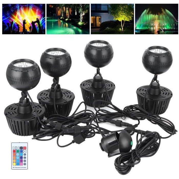 Lot De 4 Lampes LED RGB Pour Piscine - Éclairage Sous-marin Flottant Sans Fil - IP68