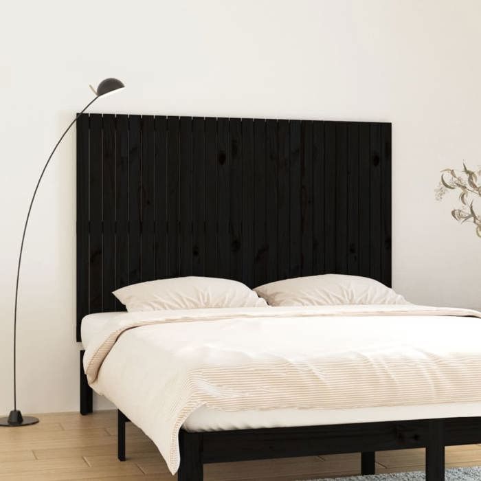 vidaXL Tête de lit murale Noir 166x3x110 cm Bois massif de pin 824962