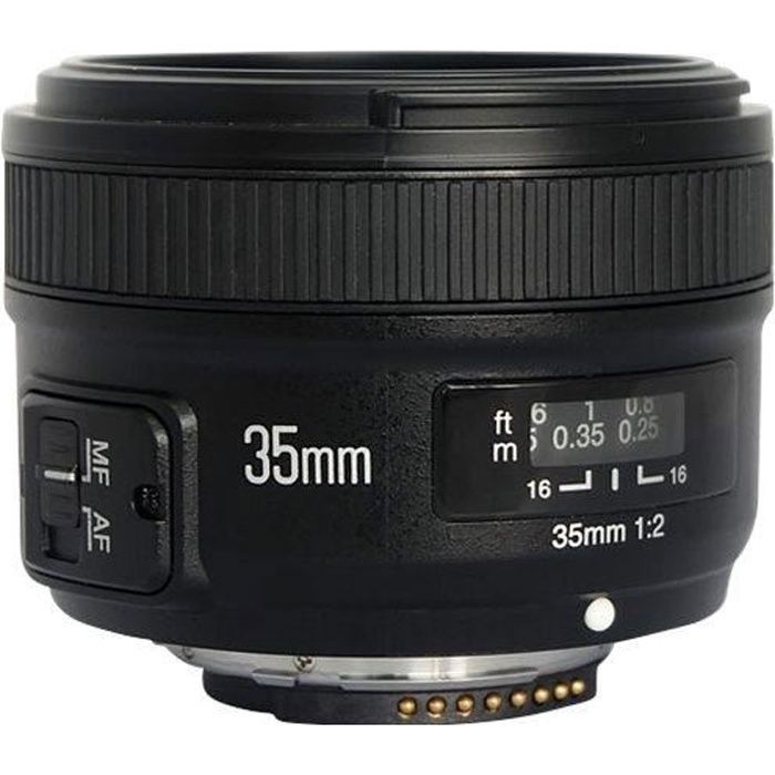 YONGNUO Objectif yn-35 mm F/2 pour cam&eacute;ras DSLR Nikon - Auto Focus AF/MF