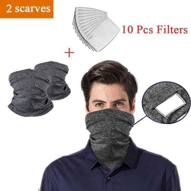 Lot 5 Cagoules Écharpe Solaires - Masque Cou Nu Pêche - Protection UV - Homme - Noir