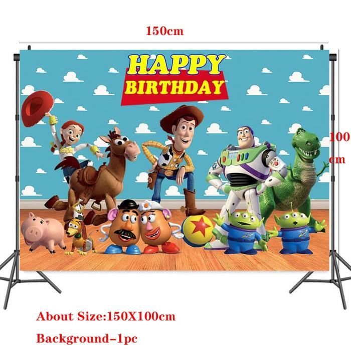 Background 1pc Fournitures De Fete D Anniversaire Disney Toy Story Gobelets Assiettes Ballons En Aluminium Decoration De Cupcak Cdiscount Maison