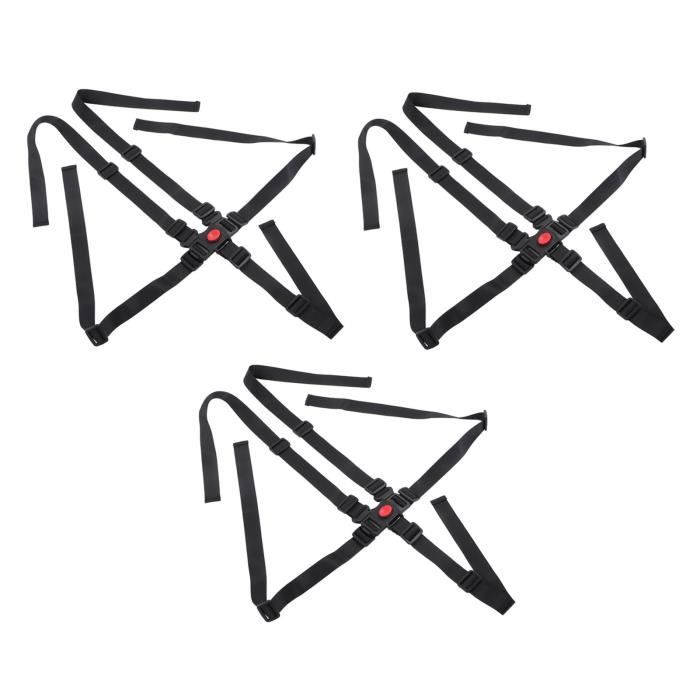 Lot De 2 Sangles De Rechange Pour Chaise Haute - Harnais 5 Points En Nylon Réglable, Compatible Stokke Tripp Trapp Et Autres