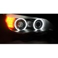 Paire de feux phares BMW serie 5 E60 / E61 03-07 angel eyes CCFL noir led-1