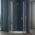 Cabine de douche pare-douche douche en quart de cercle 100x100x195cm Ravenna52K avec verre transparent et verre de securite de 6mm-1
