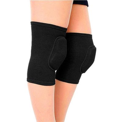 Lot 2 Genouillères Sport - Élastiques Unisexes - Polyester Éponge - Pour Danse, Yoga, Volley, Running - Ajustables, Anti-glisse