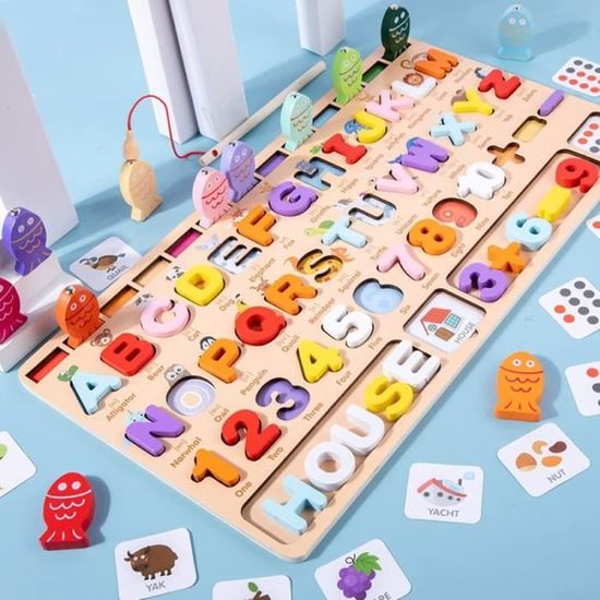 Puzzle bois Montessori 4-en-1 | Pêche Magnétique Chiffres Formes Animaux | 40 Pièces 4-6 ans – Jeu Éducatif Enfant Puzzle bois Montessori 4-en-1 | Pêche Magnétique Chiffres Formes Animaux | 40 Pièces 4-6 ans – Jeu Éducatif Enfant