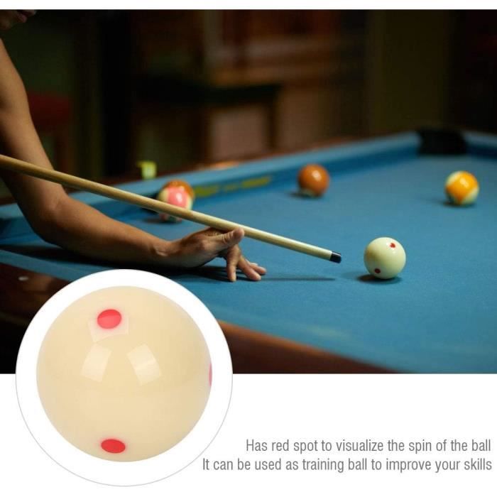 Boules Billard Résine 5.72 Cm 2 Balles De Billard En Résine - Diamètre 5,72 Cm - Pour Entraînement, Jeux, Tables Domestiques - Blanche Standard