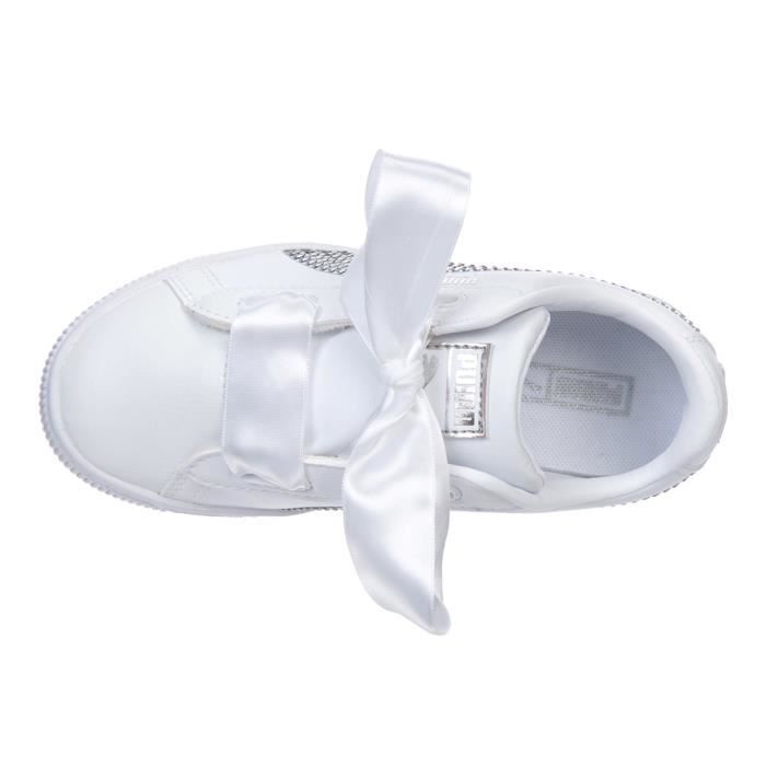 PUMA Baskets Heart Bling PS Enfant Blanc Noir Cdiscount