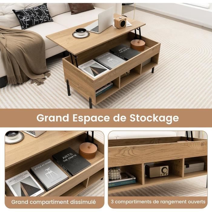 Table basse Avec Tableau Moderne, relevable, Avec compartiment, 100x50x45cm, blanc | Leroy Merlin Table basse Avec Tableau Moderne, relevable, Avec compartiment, 100x50x45cm, blanc | Leroy Merlin