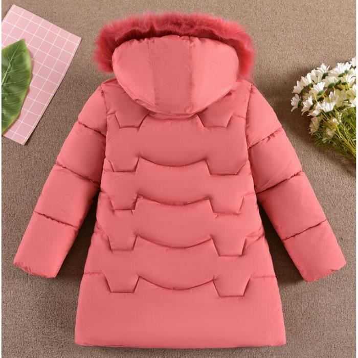Doudoune Fille Casual a capuche Veste Blouson Fille hiver Luxe marque Encapuchonne zipper rose Rose Cdiscount Pret a Porter