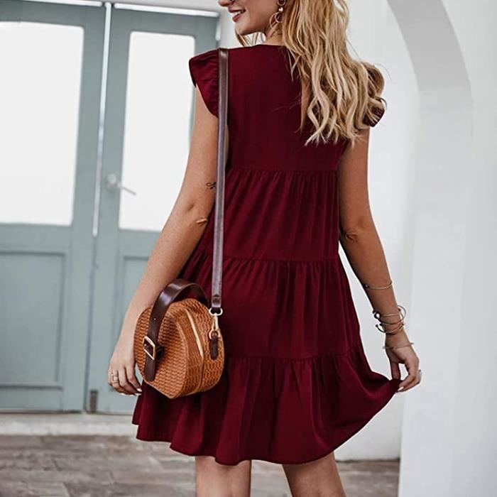 Robe universelle robe ajustee florale courte robe ample d ete robe ample femme robe d ete plage bretelles robe d ete Lime Lime Cdiscount Pret a Porter
