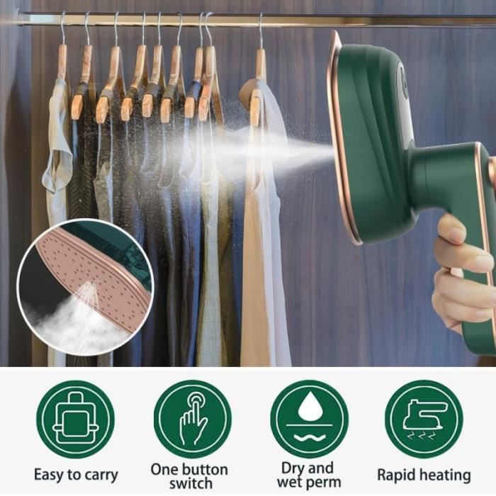 Défroisseur Vapeur Portable - Petit Fer à Main Pour Voyage - Double Mode, Réservoir Scellé - Idéal Maison Et Déplacements