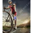 TD® Genouillères de sport en nylon, genouillères de basket-ball de cyclisme, genouillères chaudes et antidérapantes tricotées, rouge-2