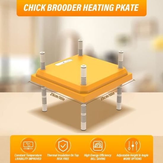 Plaque Electrique pour Poussins 10*10in, Lampe Chauffante Poussin Plaque Electrique pour Poussins 10*10in, Lampe Chauffante Poussin