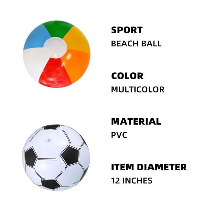 Ballon De Piscine Gonflable Géant – PVC Résistant, 6 Couleurs, Taille 22, 25 Ou 35 Cm – Pour Plage, Jardin Et Jeux D’eau