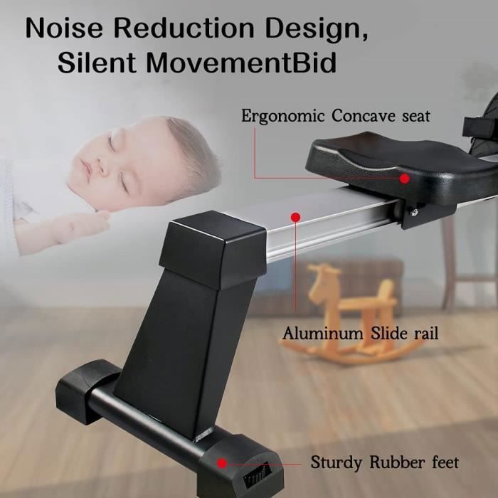 Rameur pour cardio-training en homegym 8 niveaux de résistance en stock