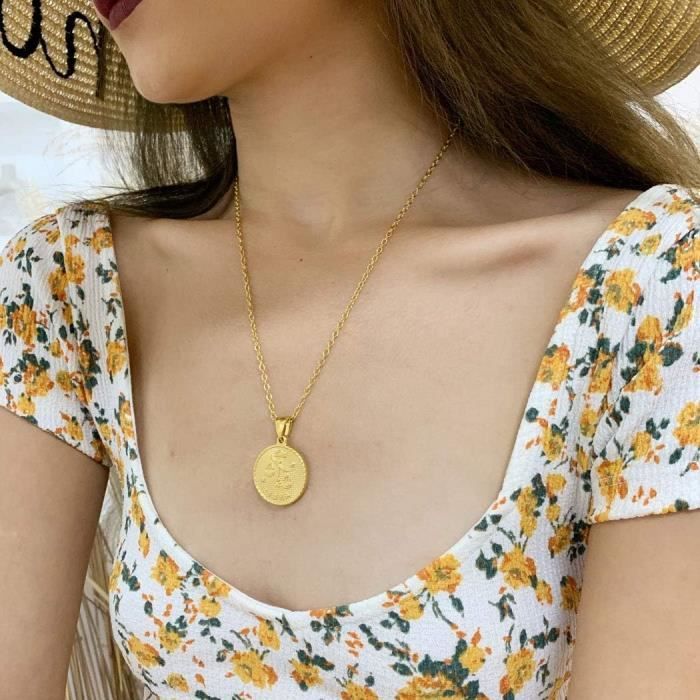 Bracelet De Cheville Femme En Cuivre Plaqué Or - Chaîne Figaro Avec Pendentif Constellation (22 Cm, 4,5 Mm)