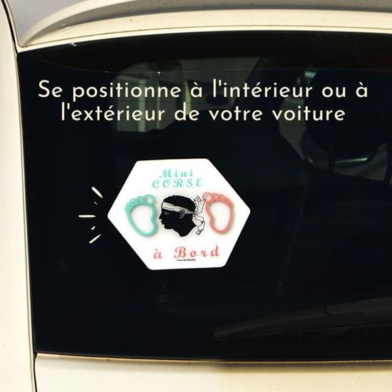 Sticker 'Bébé à Bord' Corse Anakiss - 20 Cm Noir - Facile à Poser Sans Bulles - Fabriqué En France
