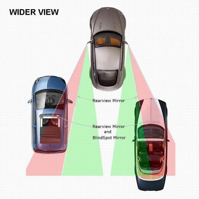 Lot De 2 Miroirs D'angle Mort Pour Rétroviseur Voiture - 50 Mm, Rotatif 360°, Adhésif Puissant