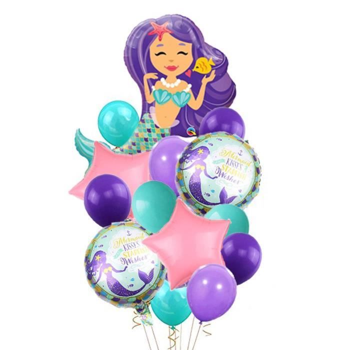 MAKFORT Décorations d'anniversaire de Sirène pour Filles Ballons de sirène  et bannière Joyeux Anniversaire Fête d'anniversai 3318 - Cdiscount Maison