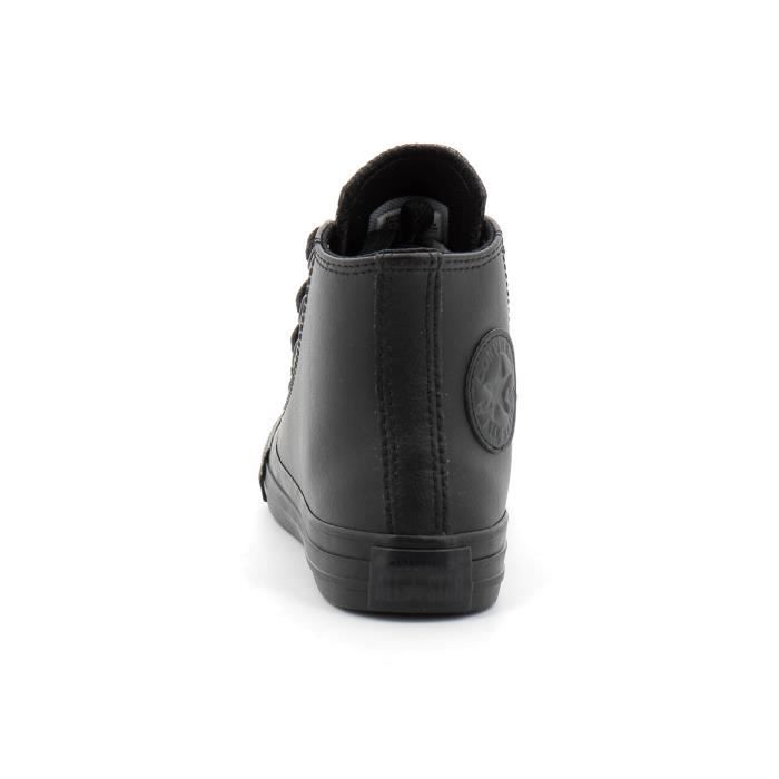 Sneaker montante CONVERSE Chuck Taylor All Star Leather Noir Cuir Lacets Homme Noir Cdiscount Chaussures
