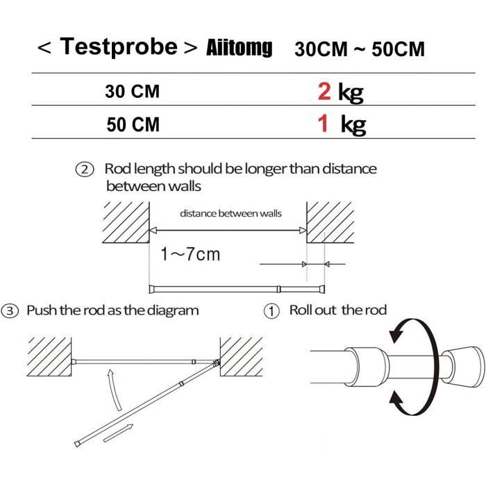 Barres de serrage à visser Lot de 2 Noir 40-60 cm Barres de serrage à visser Lot de 2 Noir 40-60 cm