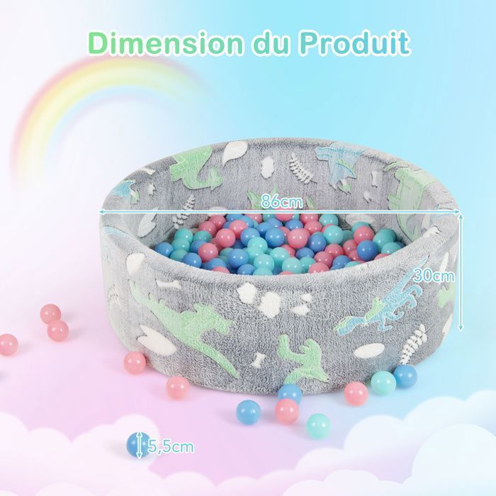 Piscine à Balles En Mousse 90x30cm Et 200 Balles Océaniques Pour