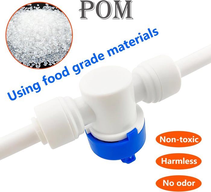 10 Vannes à Boisseau Sphérique 3/8" - En Plastique Alimentaire, Avec Connexion Rapide Clip - Pour Systèmes D'osmose Inverse Ou Irrigation - 5