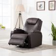 Superbe Luxueux :81891: Fauteuil à bascule de massage Chaise à bascule - Fauteuil Relaxation Marron Similicuir-0