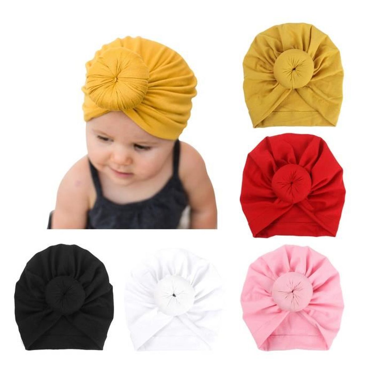 JAWSEU Bébé Filles Chapeau Arc, Bonnet Turban Noeud, Bébé Turban Bonnets De Naissance Bandeau Cheveux Bébé Fille Chapeau Turban Bebe Fille Bonnet Arc Nouveau-Né Bébé
