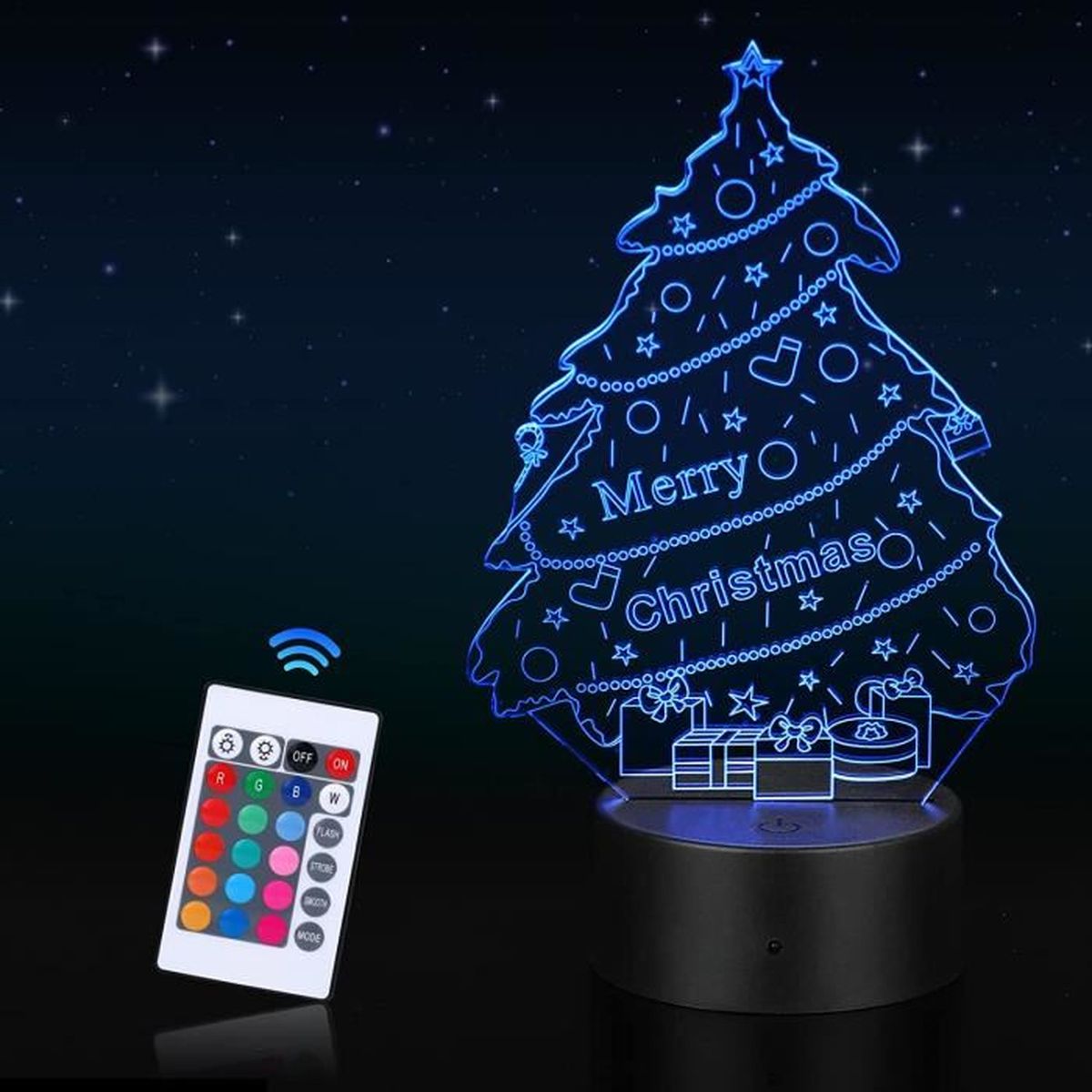 Lampe de Bureau LED 3 Motifs et 16 Changement de Couleur Veilleuse Décor Veilleuse 3D Illusion pour Enfants Cadeaux d'anniversaire de Noël pour Garçon et Fille 